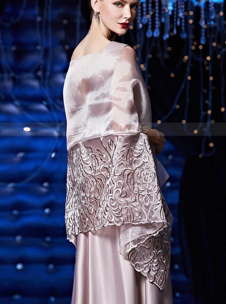 Mother of the Bride Dress with Shawl,Modest Mother Dress,Long Mother Dress,MD00068