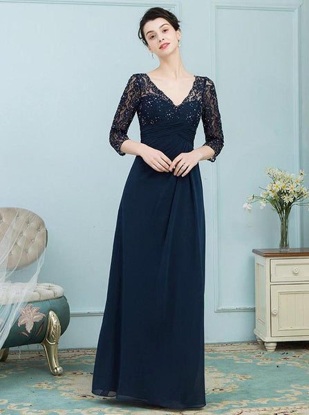 Mother of the Bride Dress with Sleeves,Full Figure Fall Mother of the Bride Dress,MD00011