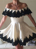 Off the Shoulder Homecoming Dresses,Aline Homecoming Dress,Short Homecoming Dress,HC00091