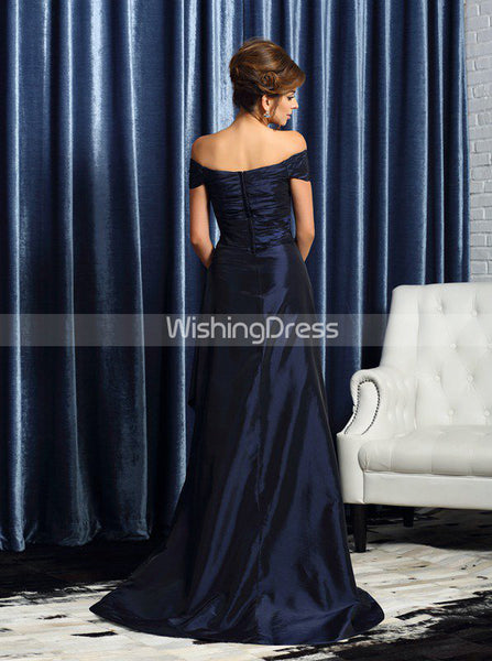 Off the Shoulder Mother of the Bride Dresses,Dark Navy Mother Dress,MD00038