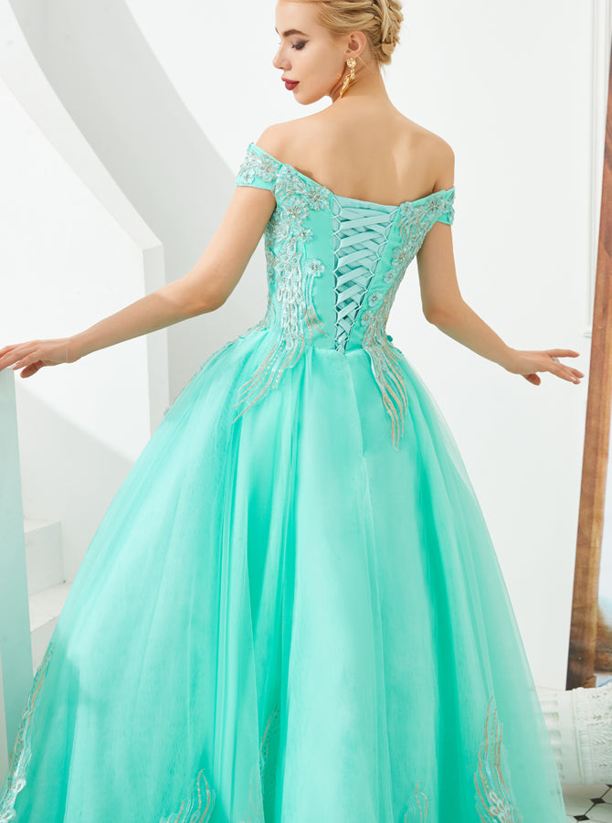 Off the Shoulder Prom Dresses,Princess Sweet 16 Dress for