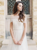 Off the Shoulder Wedding Dresses,Floral Wedding Dress,Tulle Wedding Dress,WD00178