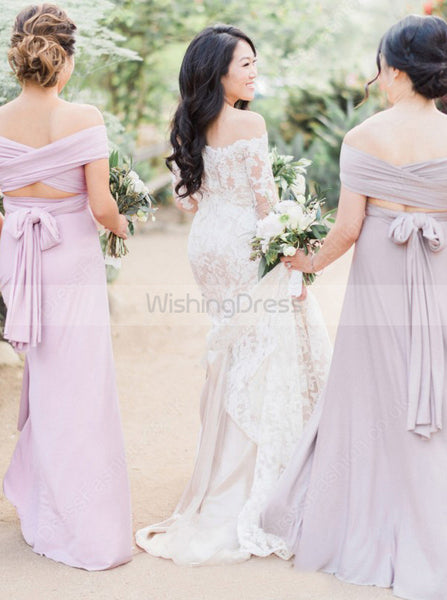 Off The Shoulder Wedding Dresses,Lace Wedding Dress,Long Sleeves Wedding Dress,WD00111