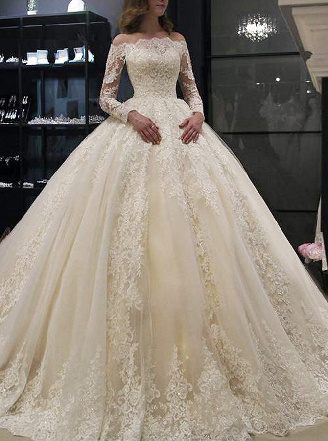 Princess Long Sleeves Off Shoulder Wedding Dress Princess Long Sleeves Off Shoulder Wedding Dress
