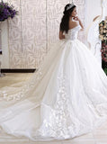 Off the Shoulder Wedding Gown,Princess Ball Gown Wedding Dress,WD00410