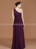 One Shoulder Bridesmaid Dresses,Grape Bridesmaid Dress,Long Bridesmaid Dress,BD00229