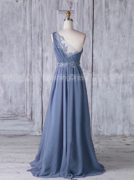 One Shoulder Bridesmaid Dresses,Long Bridesmaid Dress,BD00364