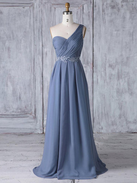 One Shoulder Bridesmaid Dresses,Long Bridesmaid Dress,BD00364