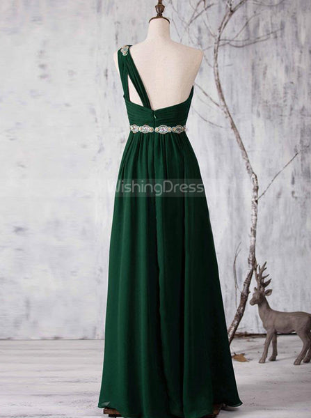 One Shoulder Chiffon Bridesmaid Dresses,Elegant Bridesmaid Dress,BD00348