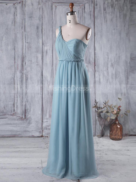 One Shoulder Empire Bridesmaid Dresses,Simple Bridesmaid Dress,BD00349