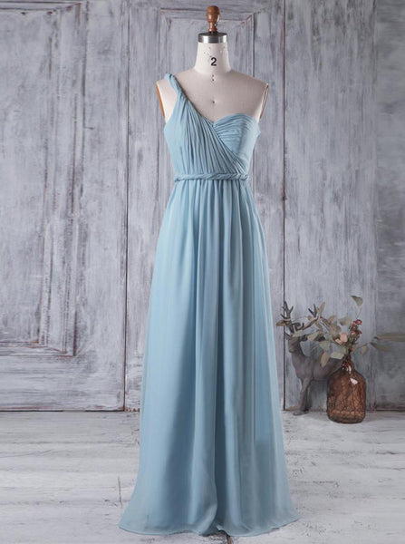 One Shoulder Empire Bridesmaid Dresses,Simple Bridesmaid Dress,BD00349