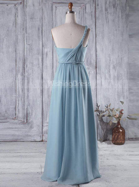 One Shoulder Empire Bridesmaid Dresses,Simple Bridesmaid Dress,BD00349