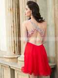 One Shoulder Empire Waist Homecoming Dresses,Short Chiffon Homecoming Dress,HC00171