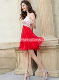 One Shoulder Empire Waist Homecoming Dresses,Short Chiffon Homecoming Dress,HC00171