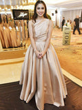 One Shoulder Pleated Prom Dresses,A-line Evening Dress,PD00399