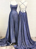 Open Back Prom Dresses,Long Prom Dress with Spaghetti Straps,PD00475