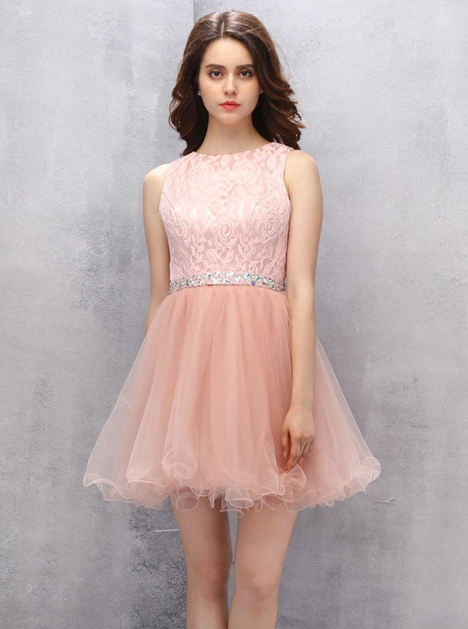 Peach Homecoming Dresses,Lace Sweet 16 Dress,Short Sweet 16 Dresses,Sw