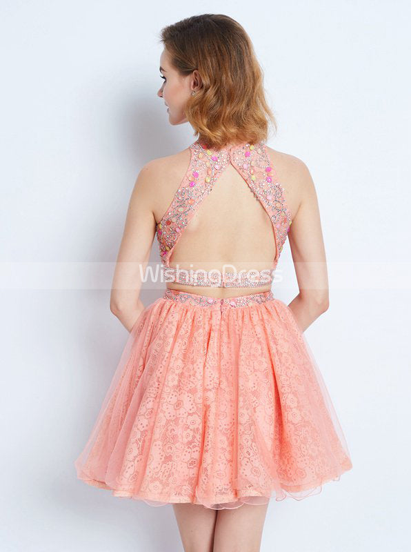 Peach Homecoming Dresses,Two Piece Homecoming Dress,Cocktail Dress for Teens,HC00154, US14W / Peach Peach Homecoming Dresses,Two Piece Homecoming Dress,Cocktail Dress for Teens,HC00154, US14W / Peach