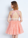 Peach Homecoming Dresses,Two Piece Homecoming Dress,Cocktail Dress for Teens,HC00154