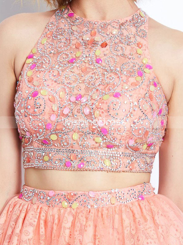 Peach Homecoming Dresses,Two Piece Homecoming Dress,Cocktail Dress for Teens,HC00154, US14W / Peach Peach Homecoming Dresses,Two Piece Homecoming Dress,Cocktail Dress for Teens,HC00154, US14W / Peach