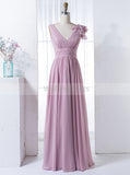 Pink Bridesmaid Dress,Chiffon Bridesmaid Dress,Long Bridesmaid Dress,BD00150
