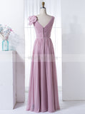 Pink Bridesmaid Dress,Chiffon Bridesmaid Dress,Long Bridesmaid Dress,BD00150