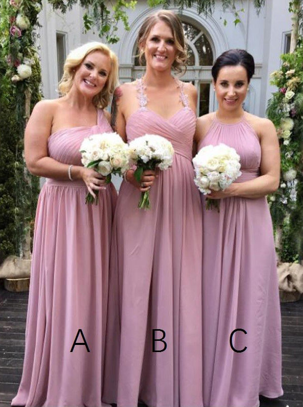 Mismatched Bridesmaid Dress,Chiffon Bridesmaid Dress,Long Bridesmaid D