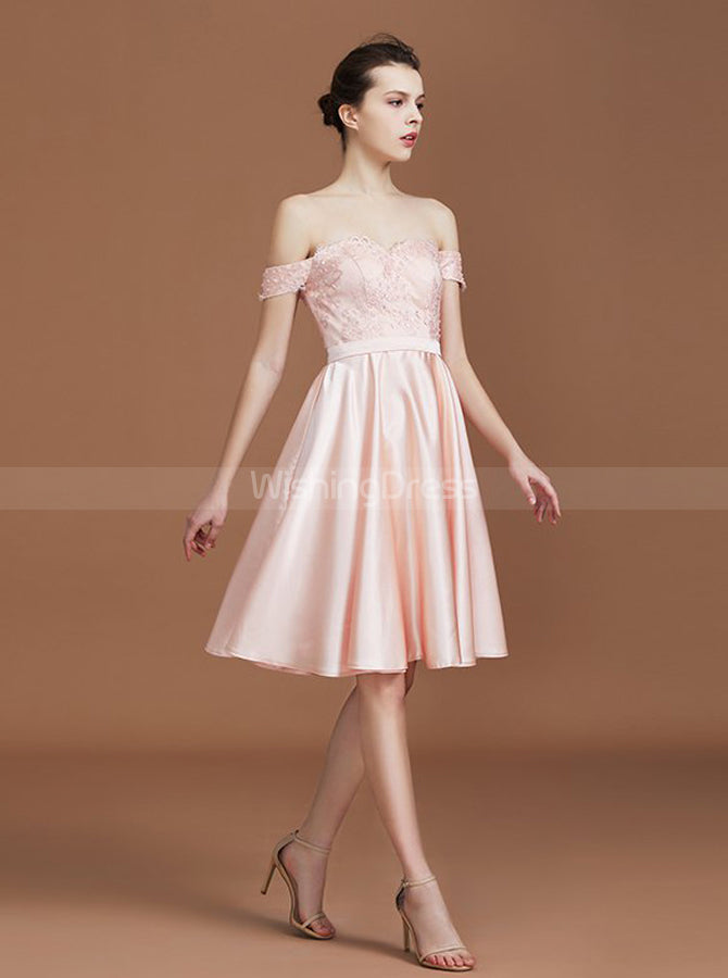 Pink Bridesmaid Dresses,Off the Shoulder Bridesmaid Dress,Short Bridesmaid Dress,BD00223, US6 / Dark Navy Pink Bridesmaid Dresses,Off the Shoulder Bridesmaid Dress,Short Bridesmaid Dress,BD00223, US6 / Dark Navy