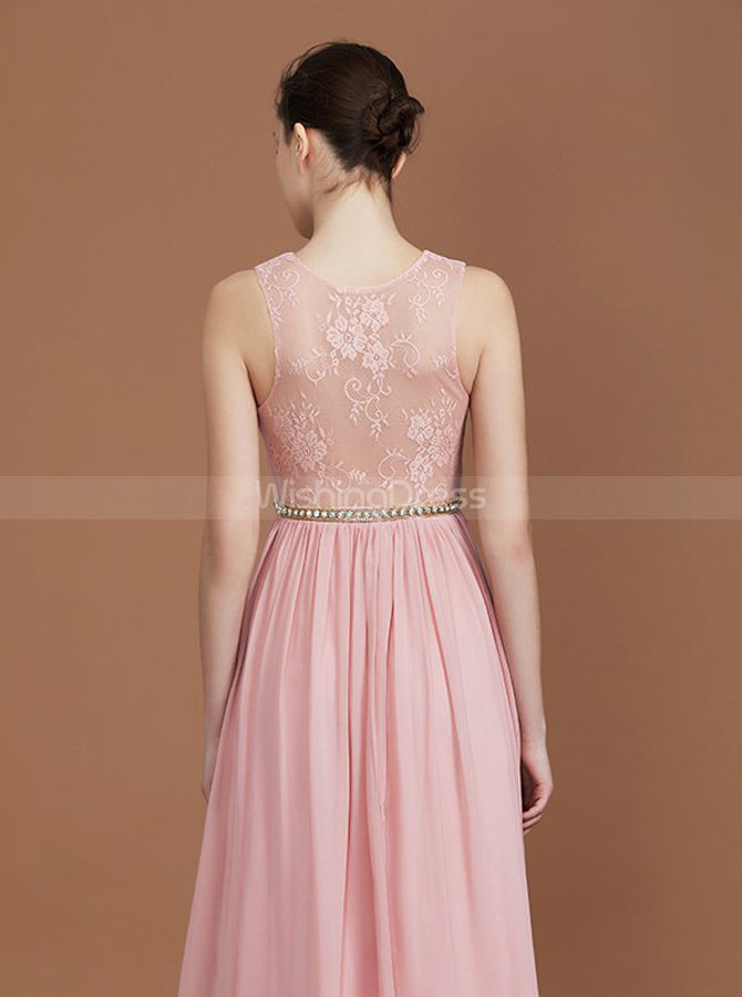 Pink Bridesmaid Dresses with Beaded Belt,Chiffon Bridesmaid Dress with - Wishingdress Pink Bridesmaid Dresses with Beaded Belt,Chiffon Bridesmaid Dress with - Wishingdress