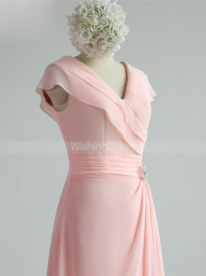 Pink Chiffon Bridesmaid Dresses,Ruffled Bridesmaid Dress,BD00343 - Wishingdress Pink Chiffon Bridesmaid Dresses,Ruffled Bridesmaid Dress,BD00343 - Wishingdress
