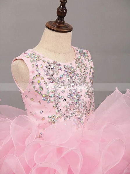 Pink Cupcake Pageant Dress for Teens,Beautiful Little Girl Party Dress,GPD0041