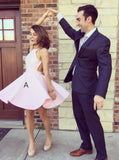 Pink Homecoming Dresses,Modest Cocktail Dresses,Backless Cocktail Dress,CD00055