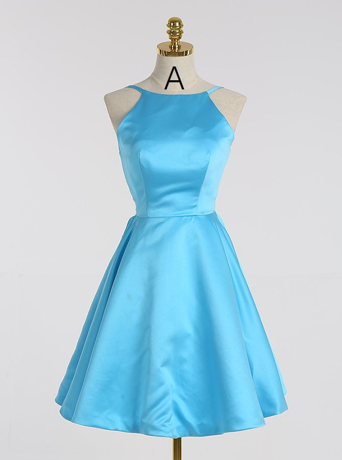 Pink Homecoming Dresses,Modest Cocktail Dresses,Backless Cocktail Dres