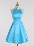 Pink Homecoming Dresses,Modest Cocktail Dresses,Backless Cocktail Dress,CD00055