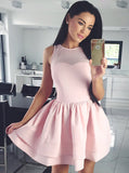 Pink Homecoming Dresses,Short Homecoming Dress,High Neck Homecoming Dress,HC00189