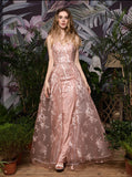 Pink Lace Prom Dresses,Spaghetti Straps A-line Dress,PD00465
