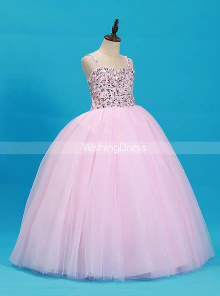 Pink Little Girls Party Dresses,Classic Ball Gown Dresses for Teens,GPD0033
