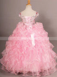 Pink Little Princess Dresses,Ruffled Ball Gown Dress for Teens,GPD0029