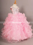 Pink Little Princess Dresses,Ruffled Ball Gown Dress for Teens,GPD0029