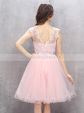 Pink Sweet 16 Dresses,Tulle Sweet 16 Dress,Knee Length Sweet 16 Dress,SW00027