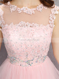 Pink Sweet 16 Dresses,Tulle Sweet 16 Dress,Knee Length Sweet 16 Dress,SW00027