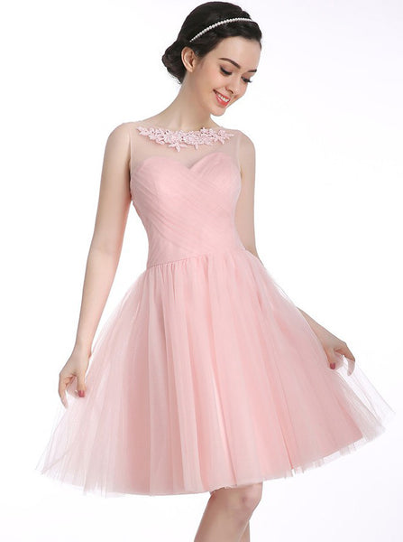 Pink Sweet 16 Dresses,Tulle Sweet 16 Dress,Short Sweet 16 Dress,Cute Homecoming Dress,SW00012