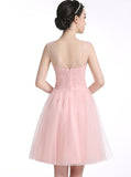 Pink Sweet 16 Dresses,Tulle Sweet 16 Dress,Short Sweet 16 Dress,Cute Homecoming Dress,SW00012