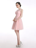 Pink Sweet 16 Dresses,Tulle Sweet 16 Dress,Short Sweet 16 Dress,Cute Homecoming Dress,SW00012