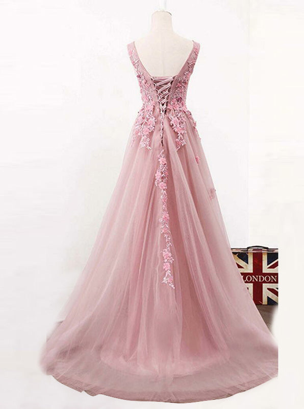 Princess A-line Tulle Prom Dress,Floral Prom Dress,Graduation Dress fo - Wishingdress Princess A-line Tulle Prom Dress,Floral Prom Dress,Graduation Dress fo - Wishingdress