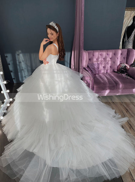 Princess Ball Gown Wedding Dress,Layered Tulle Bridal Gown,WD00653
