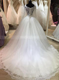 Princess Ball Gown Wedding Dress with Sleeves,Classic Wedding Gown,WD00339