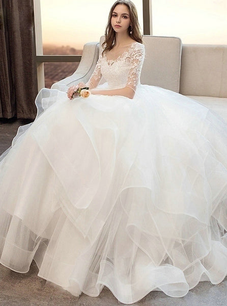 Princess Ball Gown Wedding Dresses,Ruffled Bridal Gown,WD00354