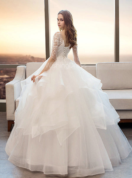 Princess Ball Gown Wedding Dresses,Ruffled Bridal Gown,WD00354