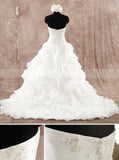 Princess Bridal Gown with Ruffled Skirt,Modern Wedding Dress,WD00601